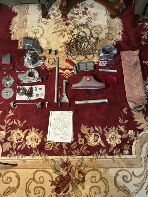 Model 518 torn down, organized with service manual. 518 Teardown
