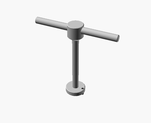 T123 handle-spring winder, 3D render